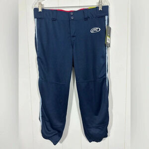 Rawlings Softball women Belted Navy Sports Pants Cropped Size L